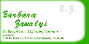 barbara zamolyi business card